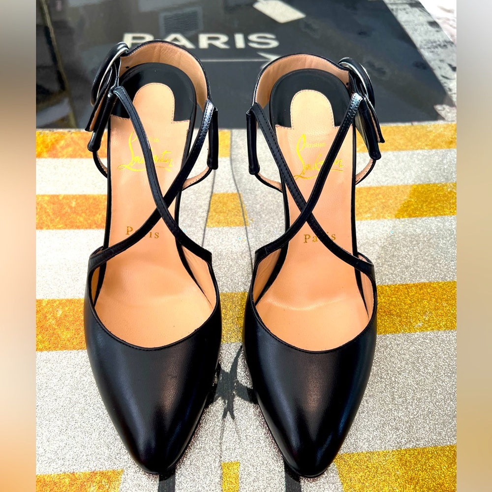 Christian Louboutin black leather size 37 brand new